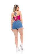 Shorts Jeans Feminino I Levanta Bumbum I Barra Dobrada