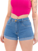 Shorts Jeans Feminino I Levanta Bumbum I Barra Dobrada