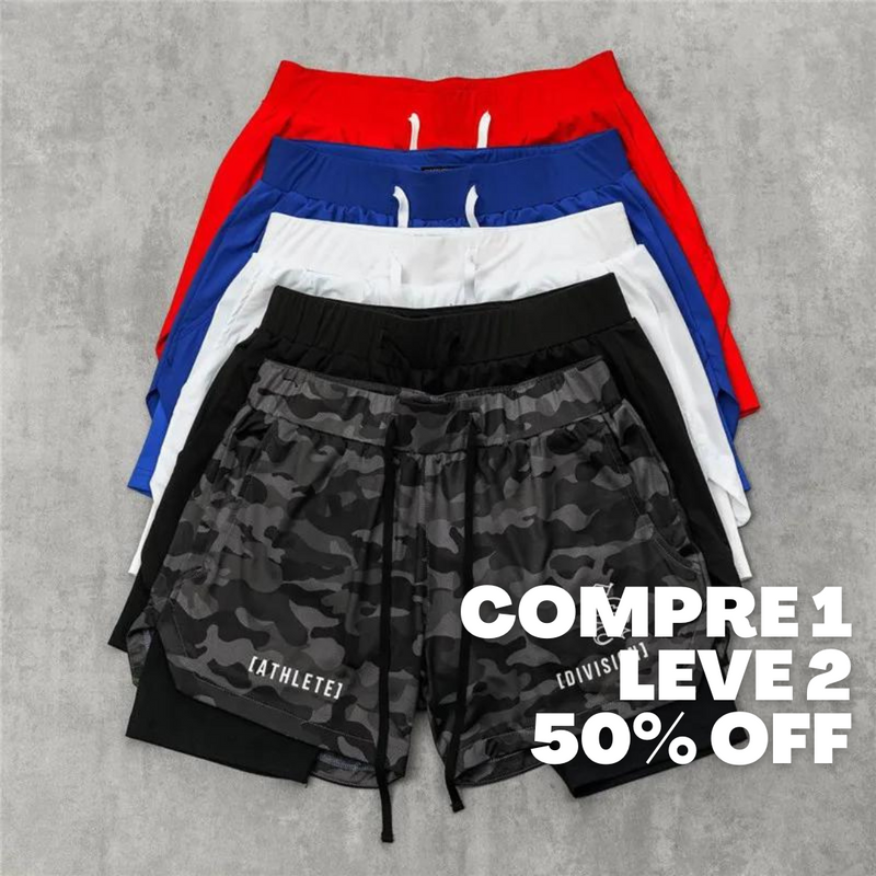 Compre 1 e Leve 2º com 50% OFF - Shorts Dryfit Division | 2 em 1 | Secagem Rápida