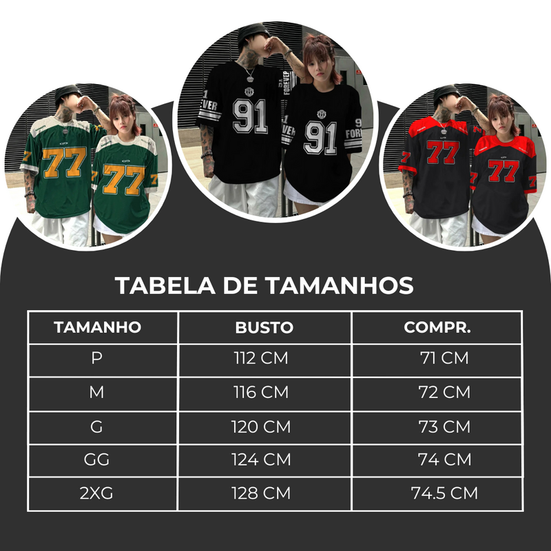 Camiseta Jersey Oversized Respirável