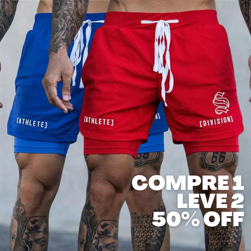 Compre 1 e Leve 2º com 50% OFF - Shorts Dryfit Division | 2 em 1 | Secagem Rápida