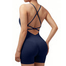 Macaquinho Cross Sexy | Costas Com Tiras | Modelo 2024 | Azul Escuro