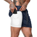 Shorts Dryfit Clean | 2 em 1 | Secagem Rápida Azul Marinho