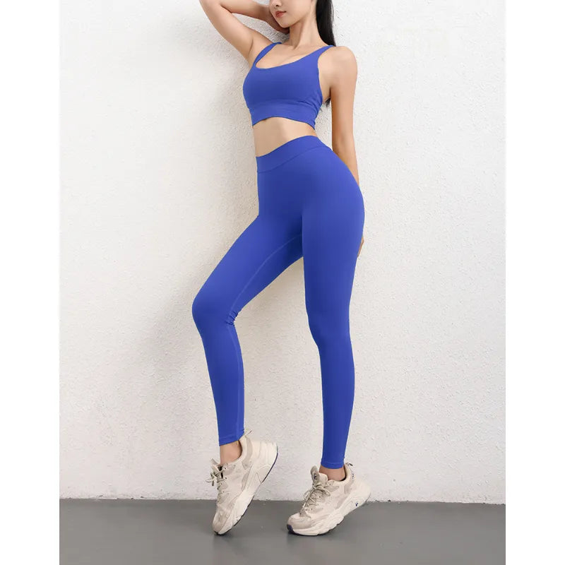 Calça Legging Corte V | Levanta BumBum | Sem Costura | Cintura Alta Azul