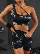 Conjunto Shorts Tie Dye Stretch | Cintura Alta | Sem Costura