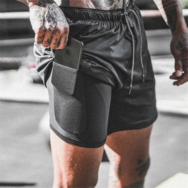 Shorts Dryfit Clean | 2 em 1 | Secagem Rápida Preto