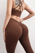 Calça Legging Corte V | Levanta BumBum | Sem Costura | Cintura Alta Café