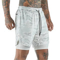 Shorts Dryfit Clean | 2 em 1 | Secagem Rápida Camuflado Branco