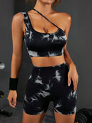 Conjunto Shorts Tie Dye Stretch | Cintura Alta | Sem Costura