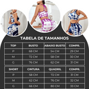 Conjunto Shorts Tie Dye Trendy | Sem Costura com Nervuras