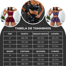 Conjunto Shorts Tie Dye Stretch | Cintura Alta | Sem Costura