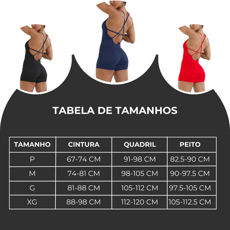 Compre 2 e Leve +1 Grátis - Macaquinho Sexy/Esportivo | Costas Cruz | Modelo 2025