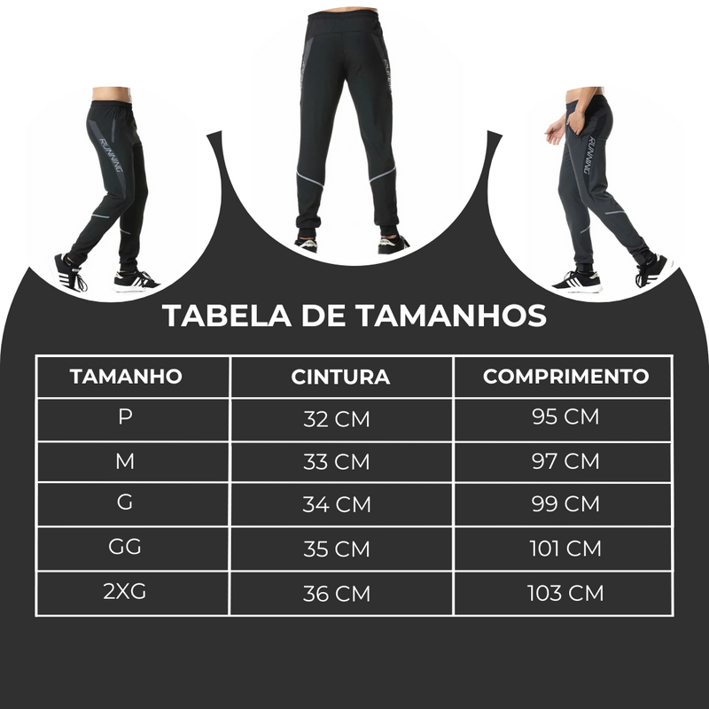 Calça de treino | Respirável | Leve | Bolso com Zíper