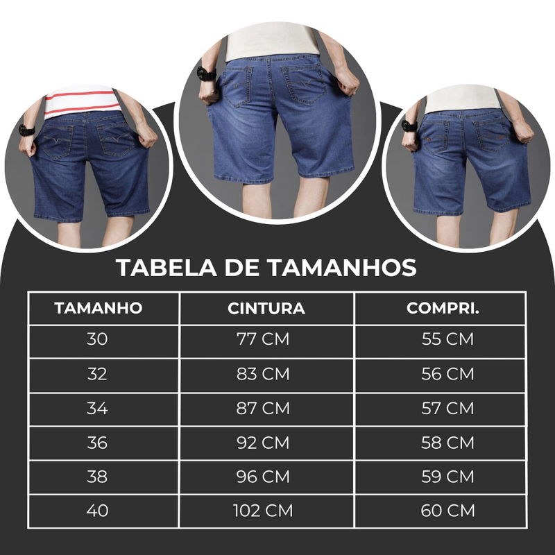 Shorts Jeans I Slim I Estiloso I Confortável