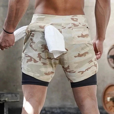 Shorts Dryfit Clean | 2 em 1 | Secagem Rápida Camuflado Claro